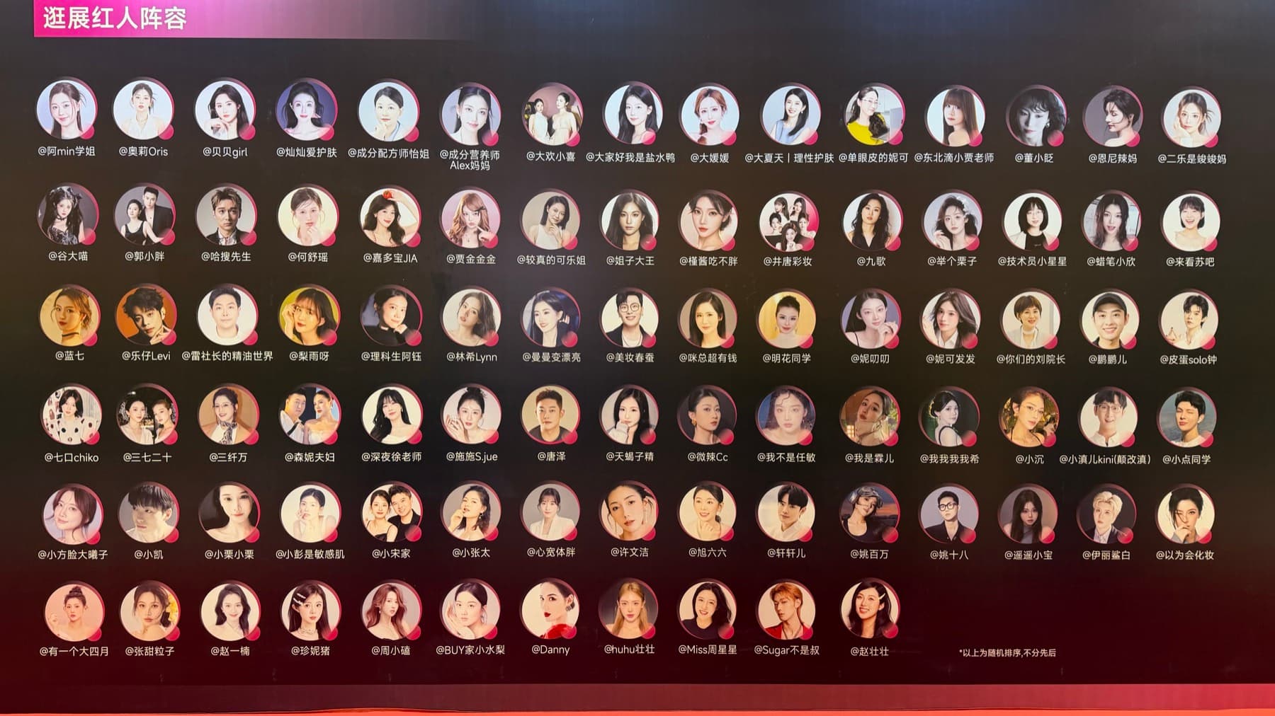 A wide CiE 2026 wall listing creator and influencer profile images.