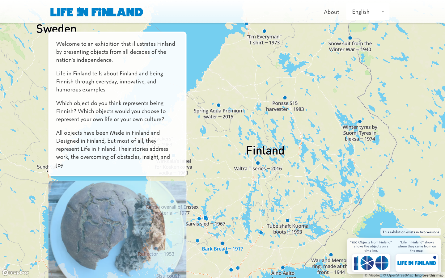 Kuvakaappaus Life in Finland -sivuston etusivusta